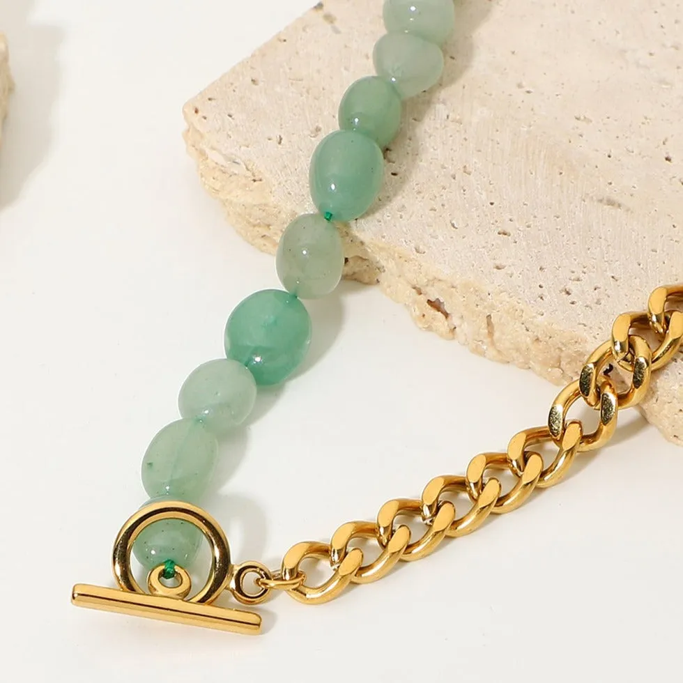 Half Jade Chain Necklace sold by Mason & Madison Co. product image thumbnail 3