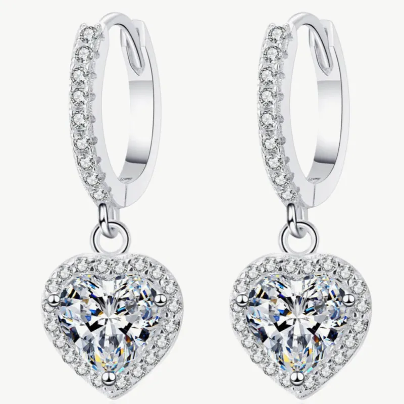 Heart Diamond Drop Earrings - 2 Carat sold by Mason & Madison Co.