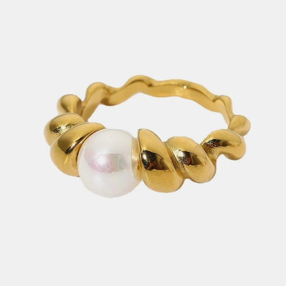 Pearl Ring in Gold Rope sold by Mason & Madison Co.