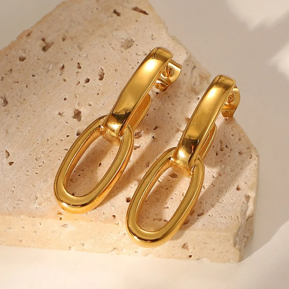 Gold Chain Link Earrings sold by Mason & Madison Co. product image thumbnail 2