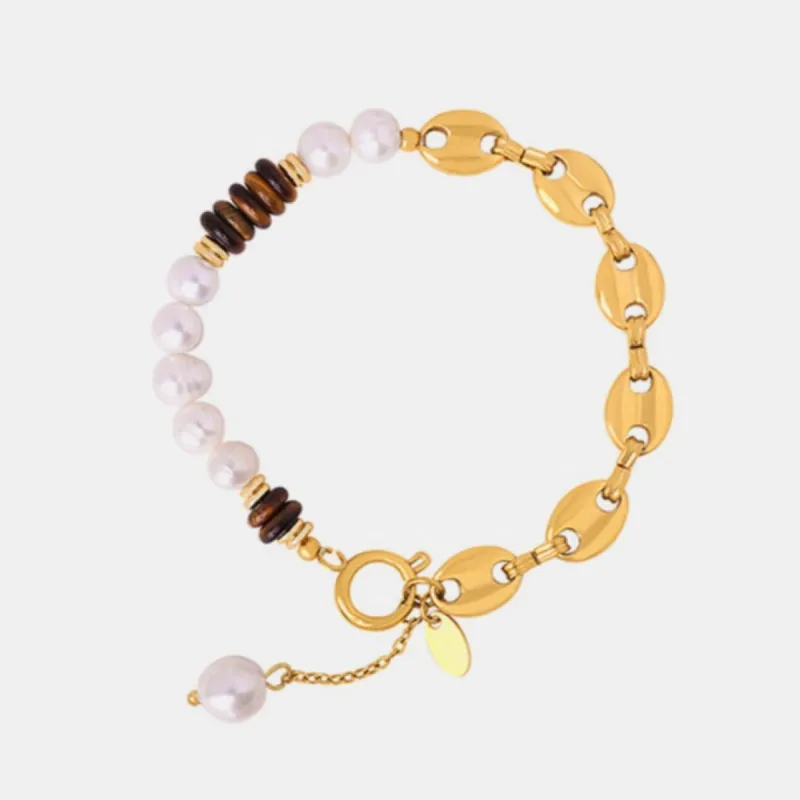 Half Pearl Chain Bracelet sold by Mason & Madison Co.