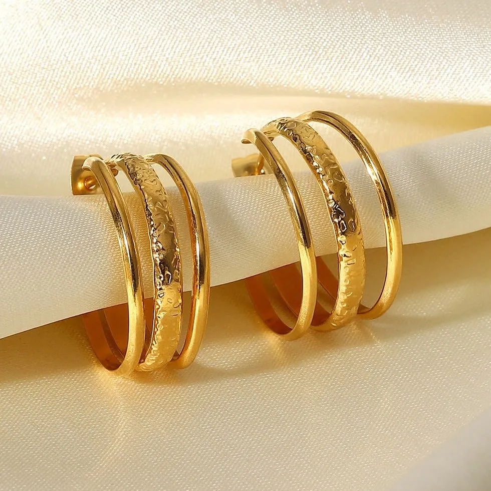 Gold Hoop Earrings - 3 in 1 C sold by Mason & Madison Co. product image thumbnail 3