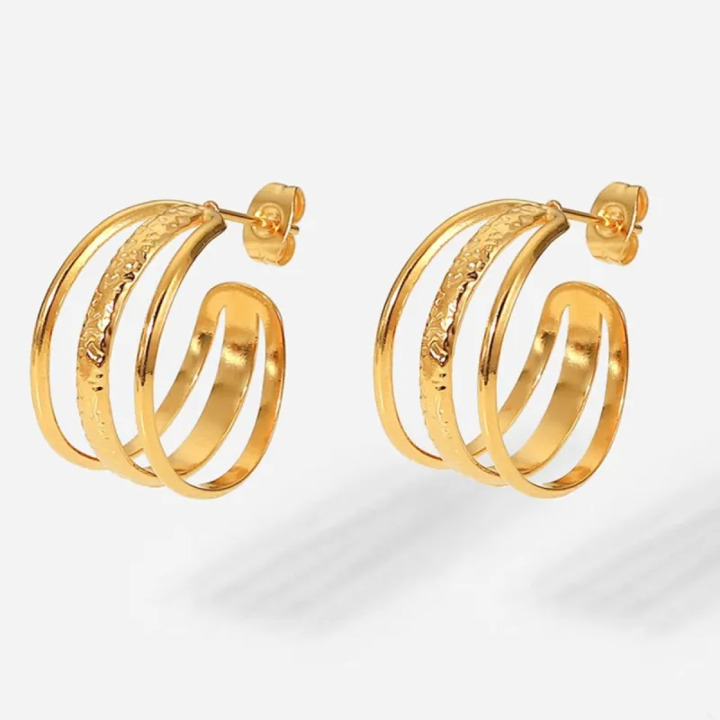 Gold Hoop Earrings - 3 in 1 C sold by Mason & Madison Co.