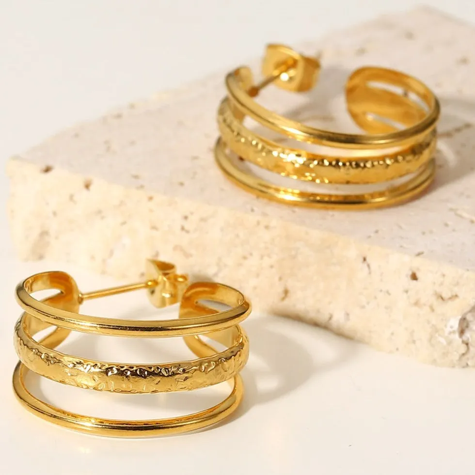 Gold Hoop Earrings - 3 in 1 C sold by Mason & Madison Co. product image thumbnail 5