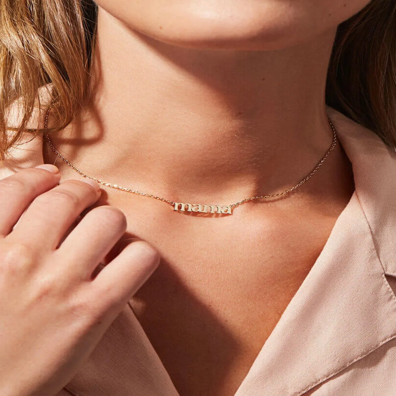 Gold Letter Chain Necklace - MAMA sold by Mason & Madison Co. product image thumbnail 2