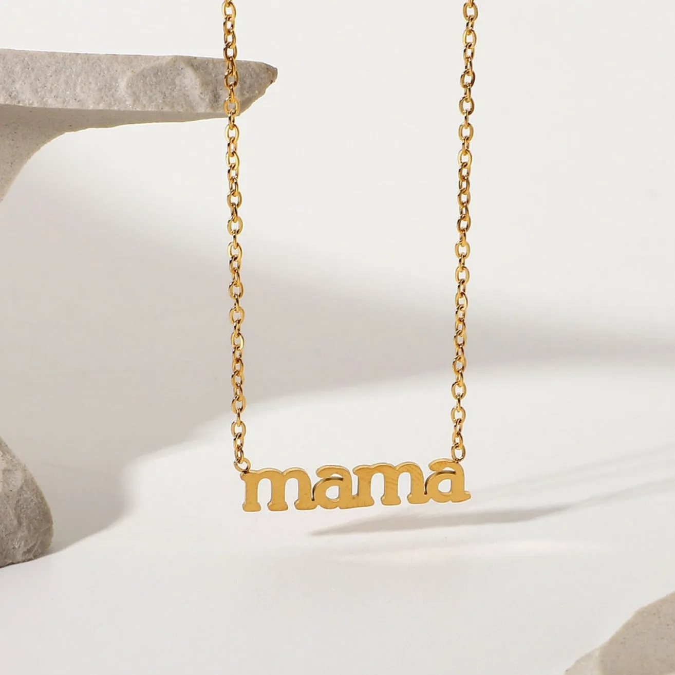 Gold Letter Chain Necklace - MAMA sold by Mason & Madison Co.