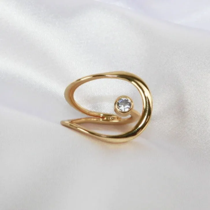 Gold Geometric Statement Ring sold by Mason & Madison Co. product image thumbnail 2