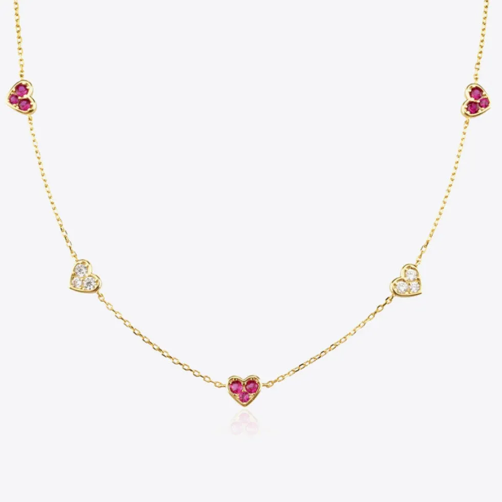 Inlaid Rose Diamond Heart Chain Necklace sold by Mason & Madison Co. product image thumbnail 3