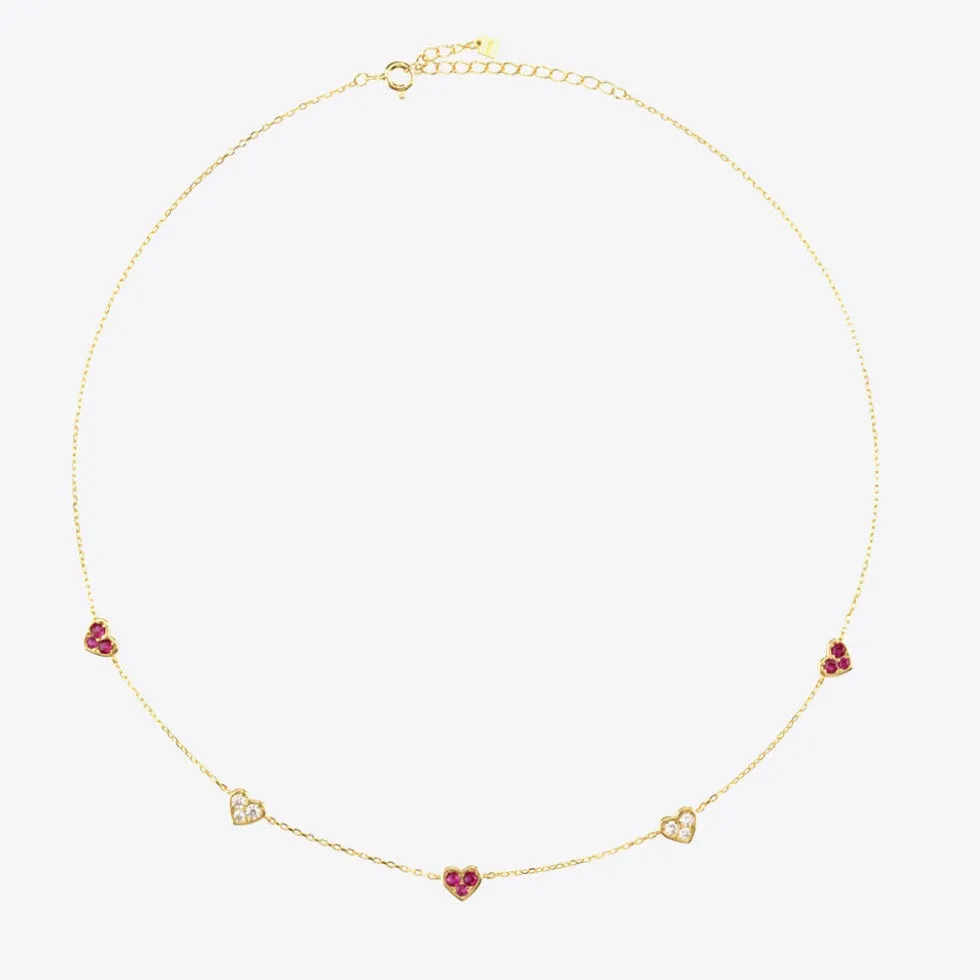 Inlaid Rose Diamond Heart Chain Necklace sold by Mason & Madison Co. product image thumbnail 2