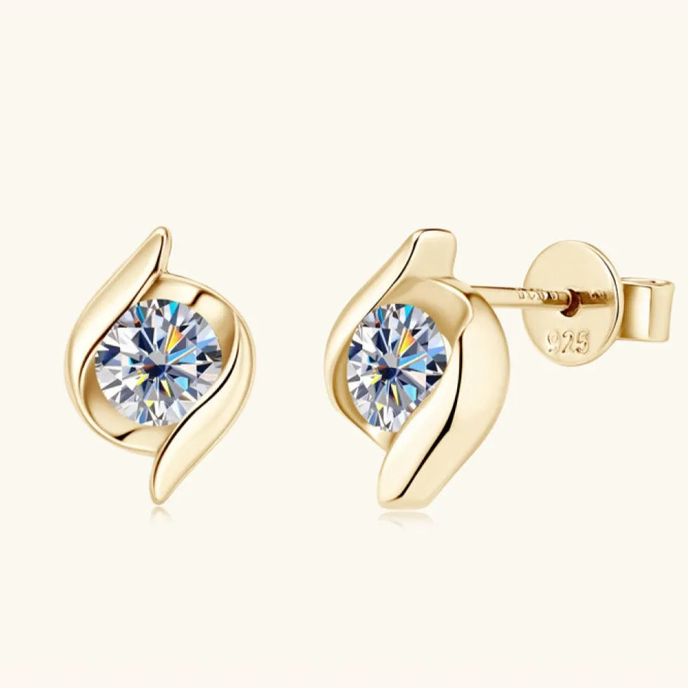 Gold Diamond Stud Earrings - 1 Carat sold by Mason & Madison Co.