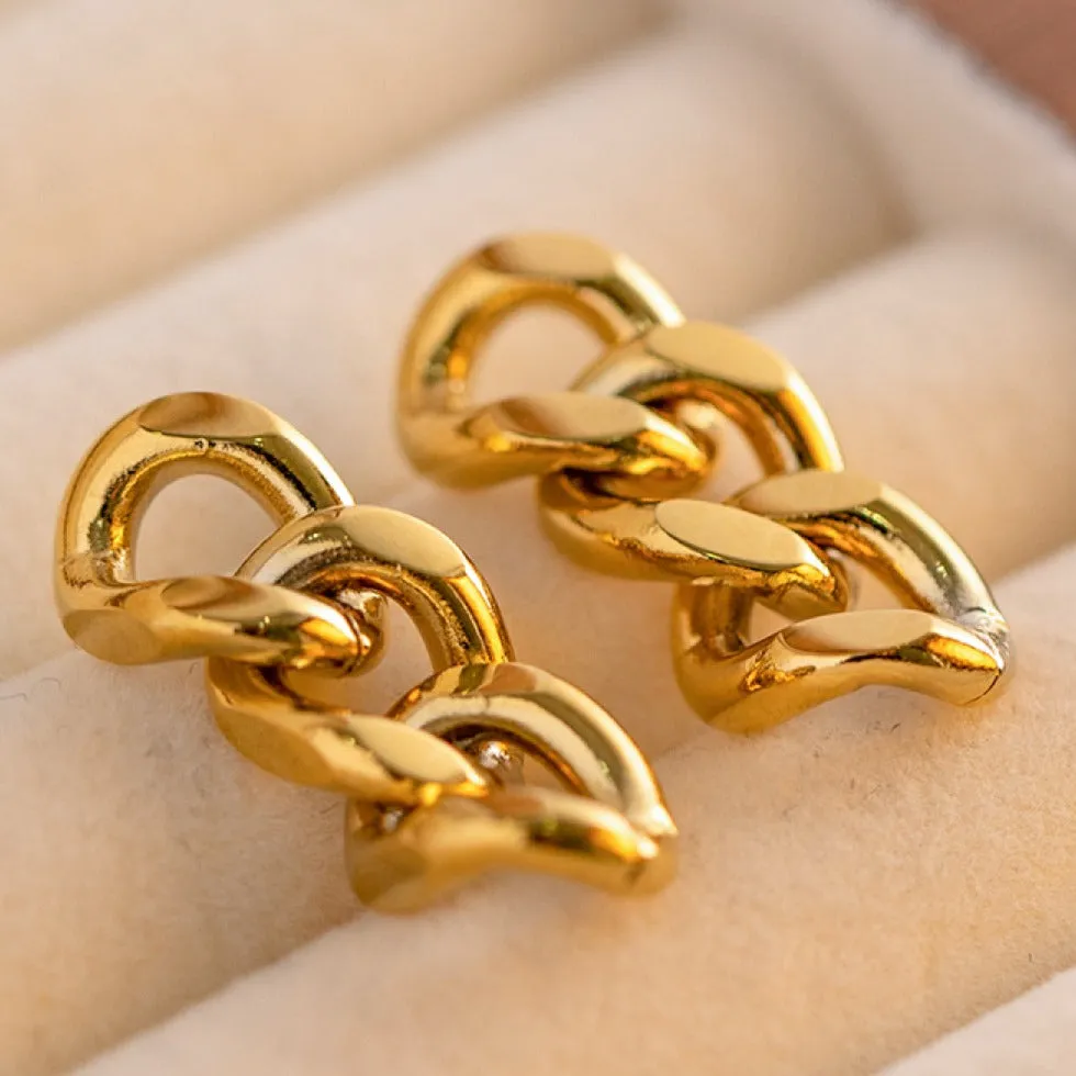 Gold Chain Drop Earrings - MASON CHUNKY CHAIN™ sold by Mason & Madison Co. product image thumbnail 4