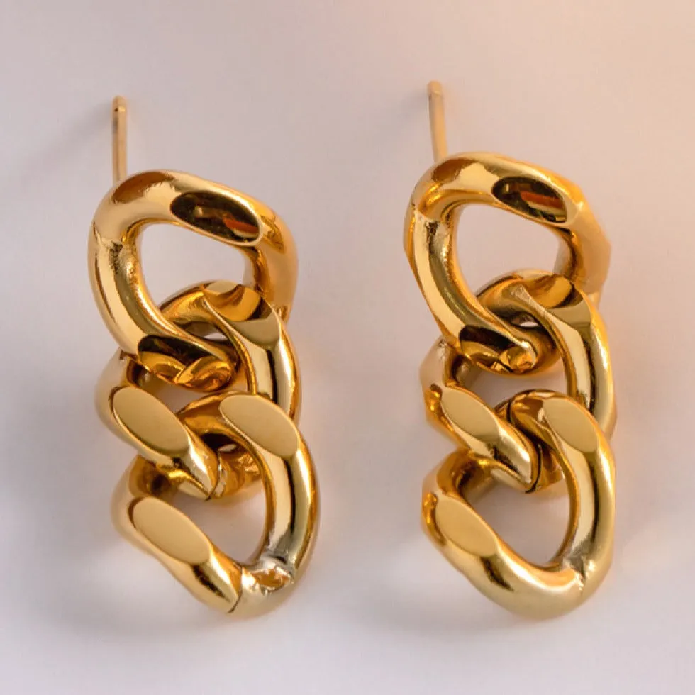 Gold Chain Drop Earrings - MASON CHUNKY CHAIN™ sold by Mason & Madison Co. product image thumbnail 2