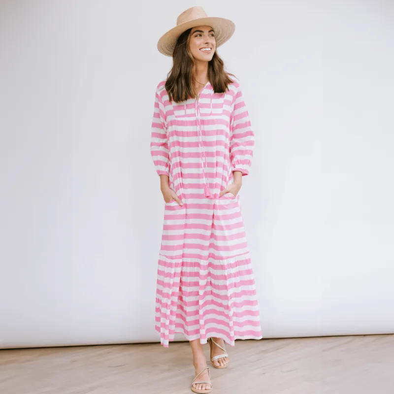 Duval Stripe Copa Dress made by Sunshine Tienda
