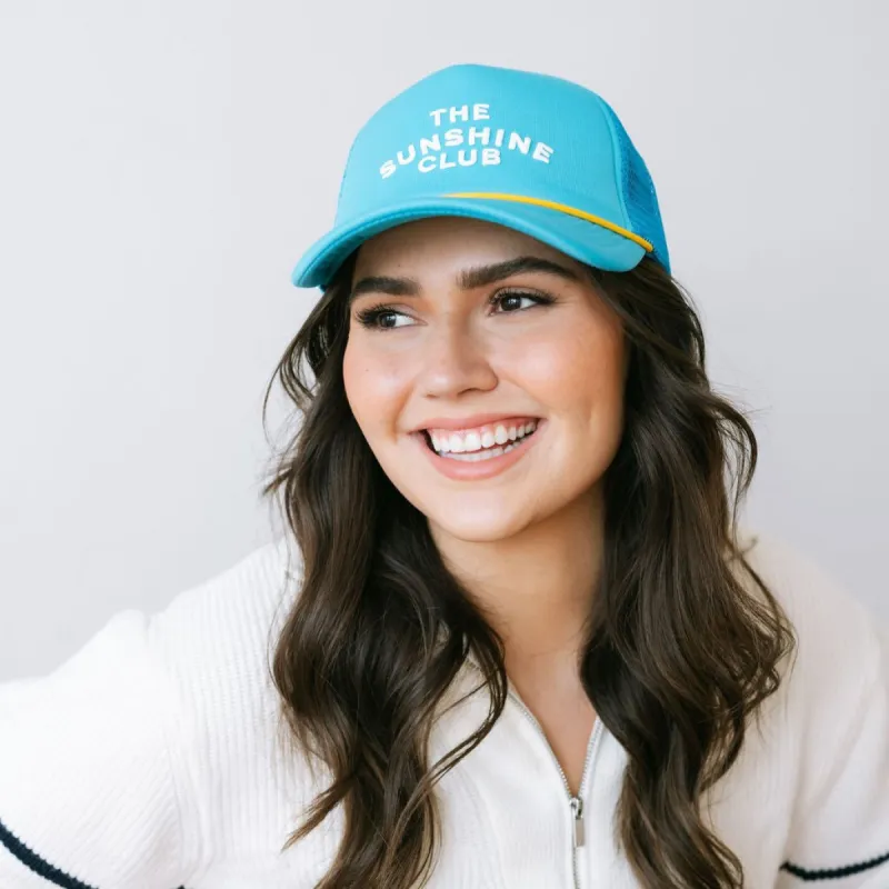 Blue Sunshine Club Trucker Hat made by Sunshine Tienda