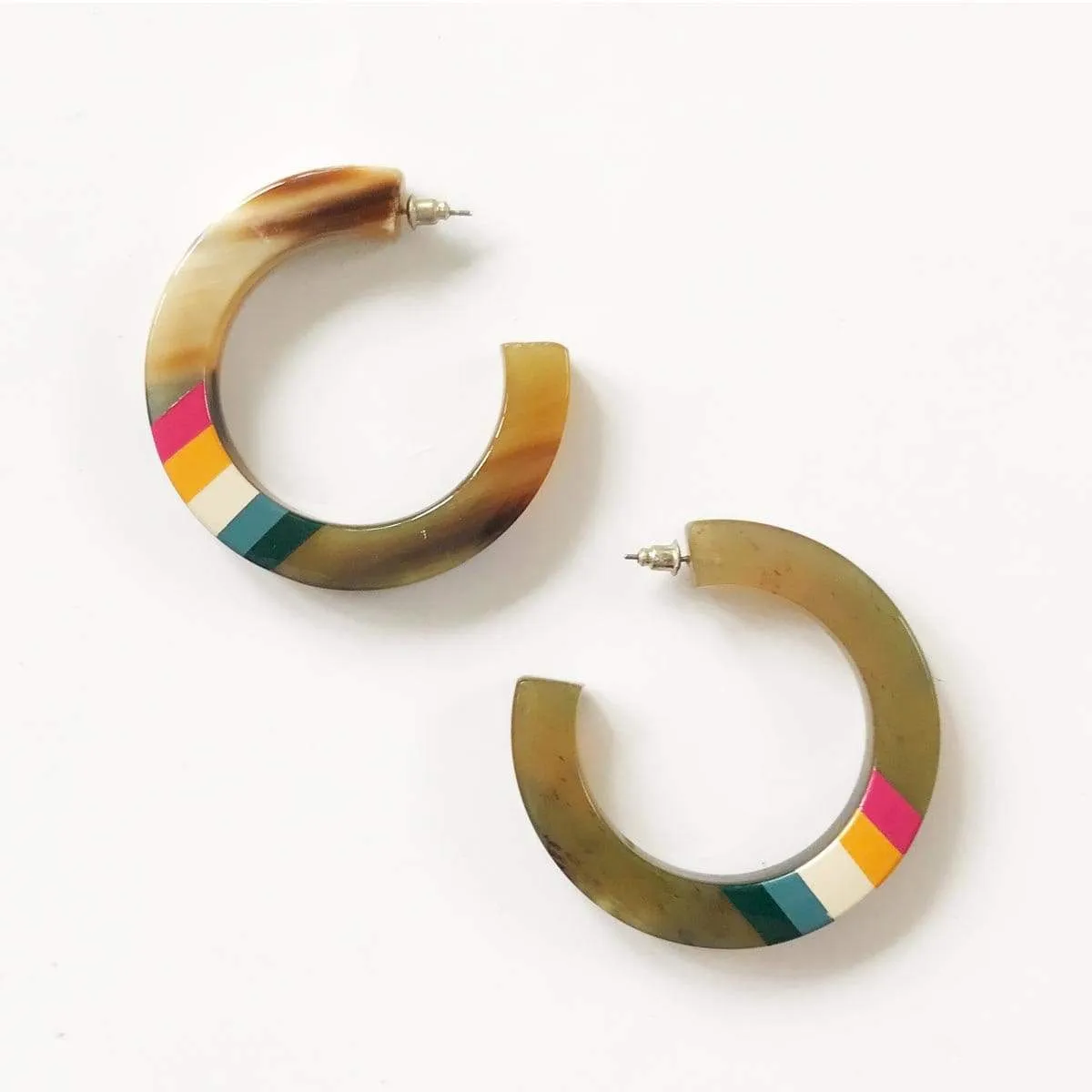 Rainbow Horn Hoop Earrings sold by Sunshine Tienda product image thumbnail 3