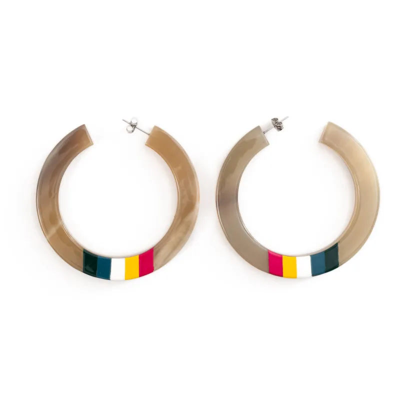 Rainbow Horn Hoop Earrings sold by Sunshine Tienda