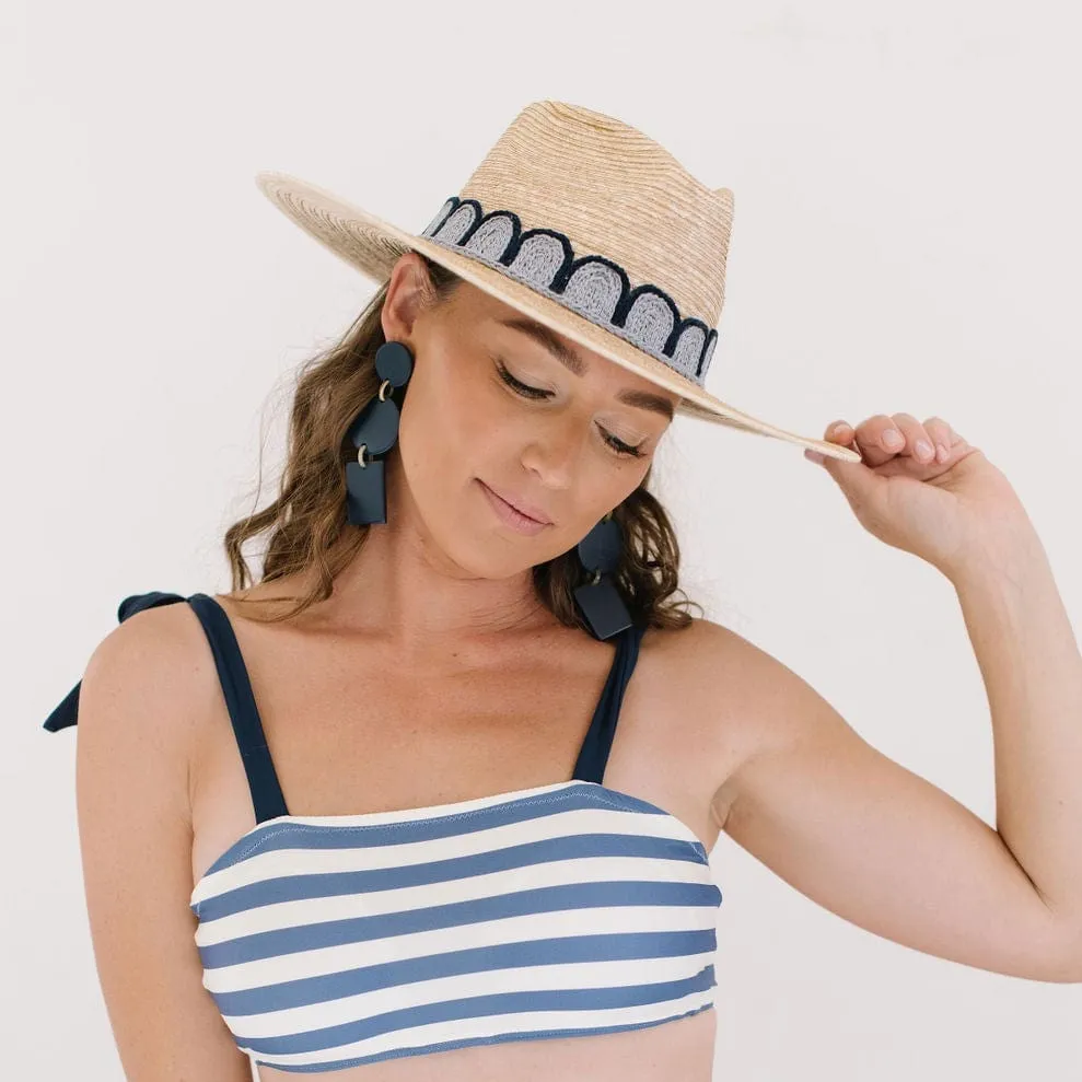 Marina Grey and Navy Crochet Palm Hat sold by Sunshine Tienda product image thumbnail 2