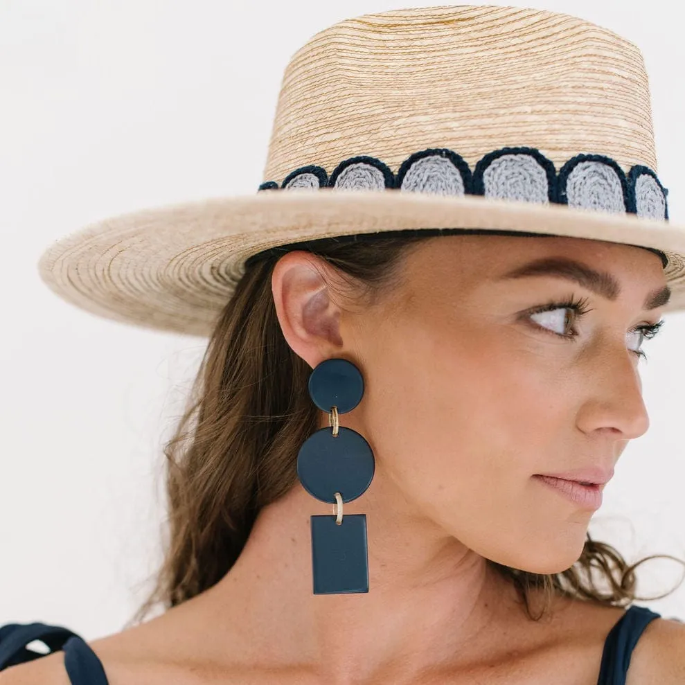 Marina Grey and Navy Crochet Palm Hat sold by Sunshine Tienda product image thumbnail 3