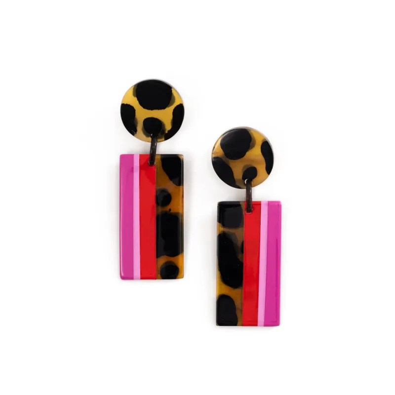 Pink Tortoise Statement Earrings sold by Sunshine Tienda