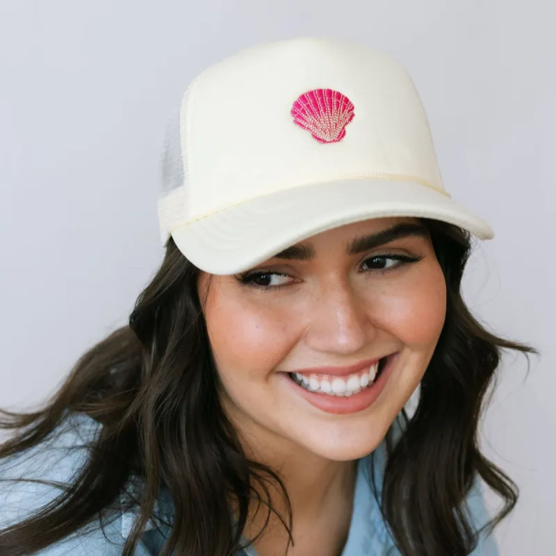 Pink Shell Trucker Hat sold by Sunshine Tienda