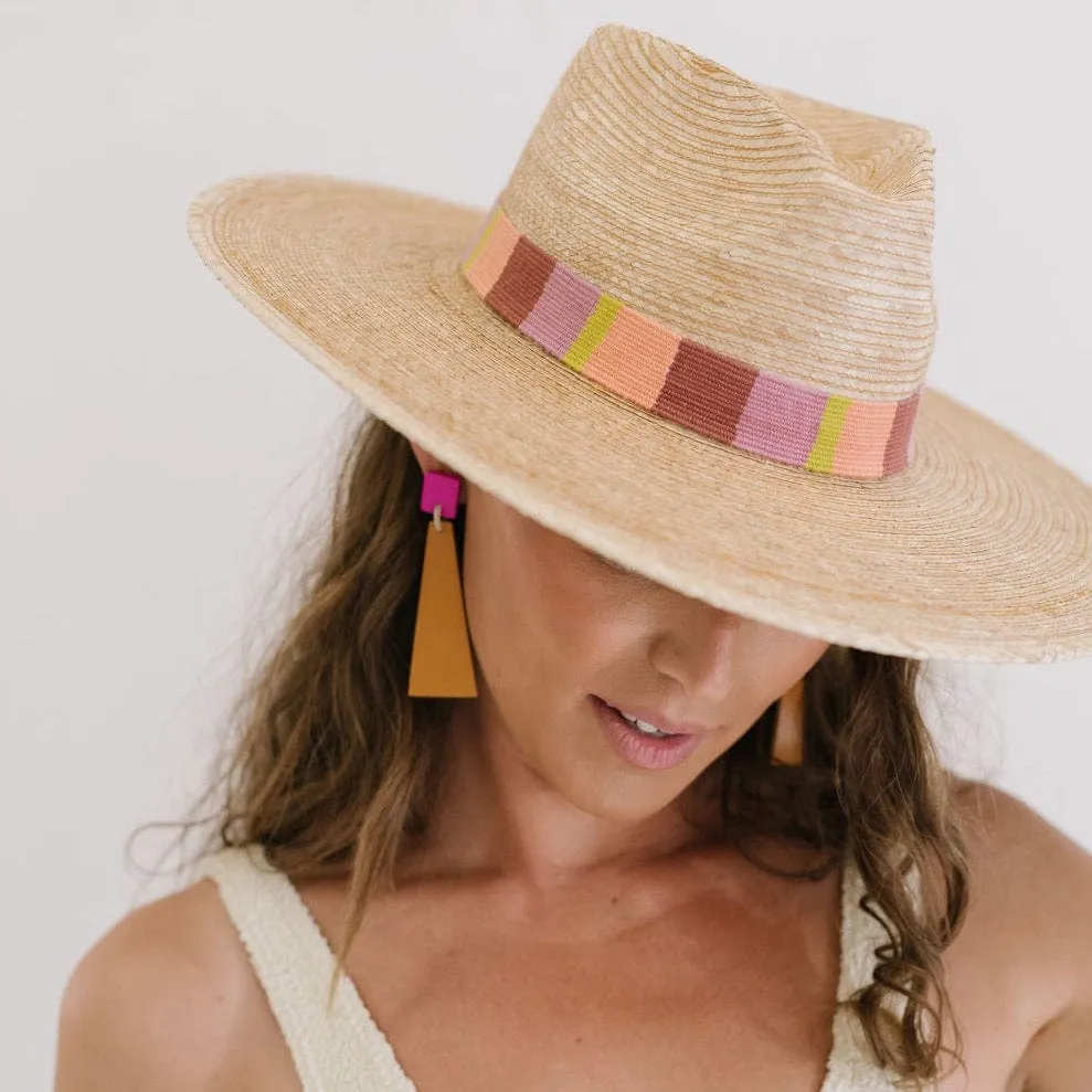 Terracotta Neon Shield Earrings sold by Sunshine Tienda product image thumbnail 4