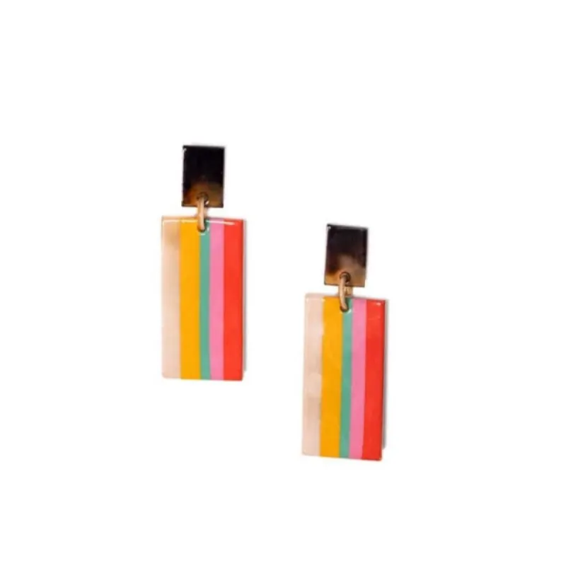 Paradise Striped Cabana Earrings sold by Sunshine Tienda