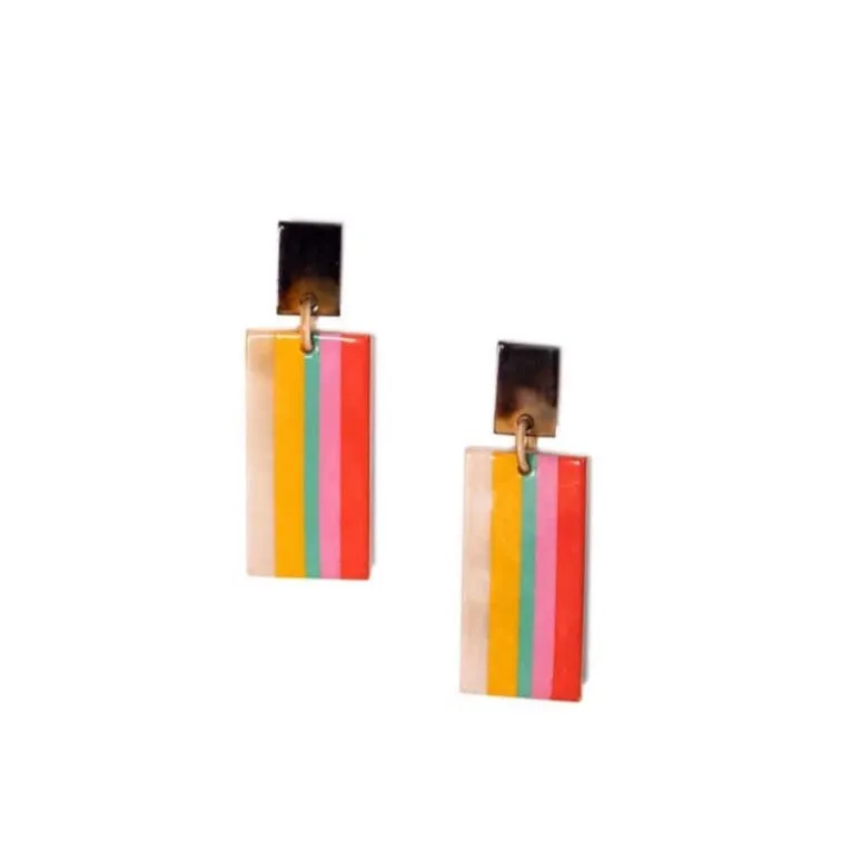 Paradise Striped Cabana Earrings sold by Sunshine Tienda