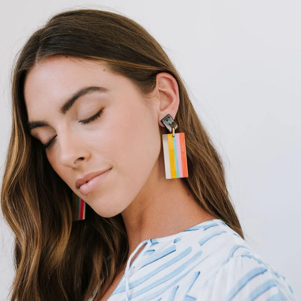Paradise Striped Cabana Earrings sold by Sunshine Tienda product image thumbnail 3