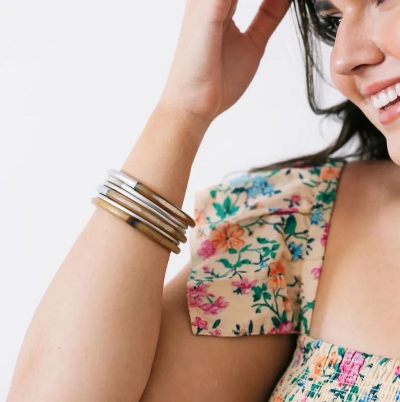 Metallic Silver Mix Bangle Set sold by Sunshine Tienda