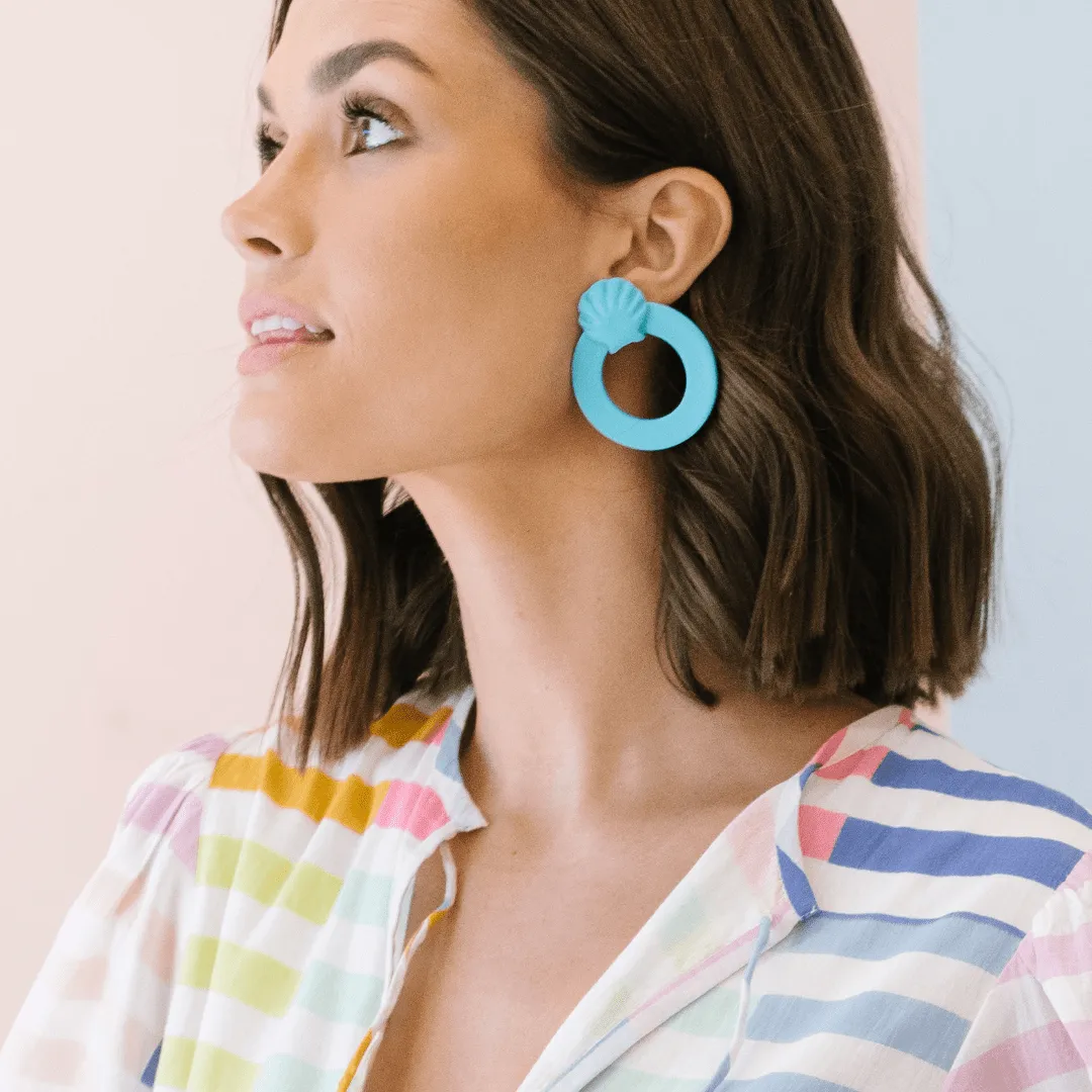 Turquoise Shell Double Circle Earrings sold by Sunshine Tienda product image thumbnail 3