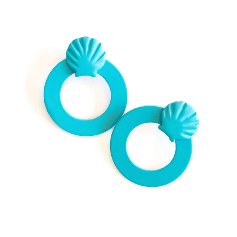 Turquoise Shell Double Circle Earrings sold by Sunshine Tienda
