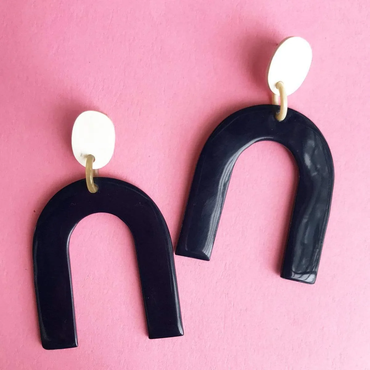 Navy Sea Horseshoe Earrings sold by Sunshine Tienda product image thumbnail 2