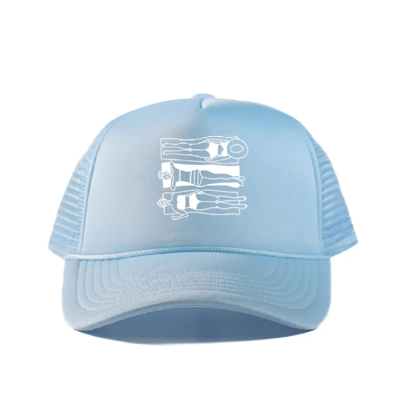 Sky Blue Sunbather Trucker Hat sold by Sunshine Tienda