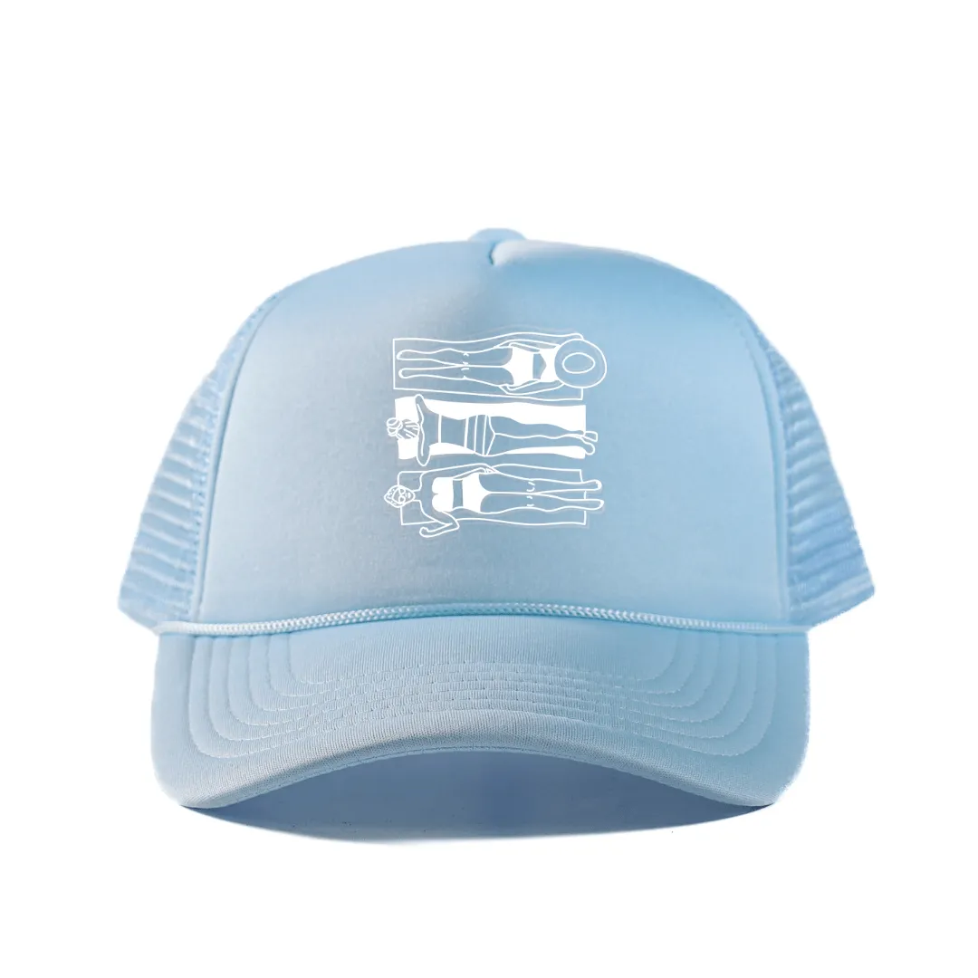 Sky Blue Sunbather Trucker Hat sold by Sunshine Tienda
