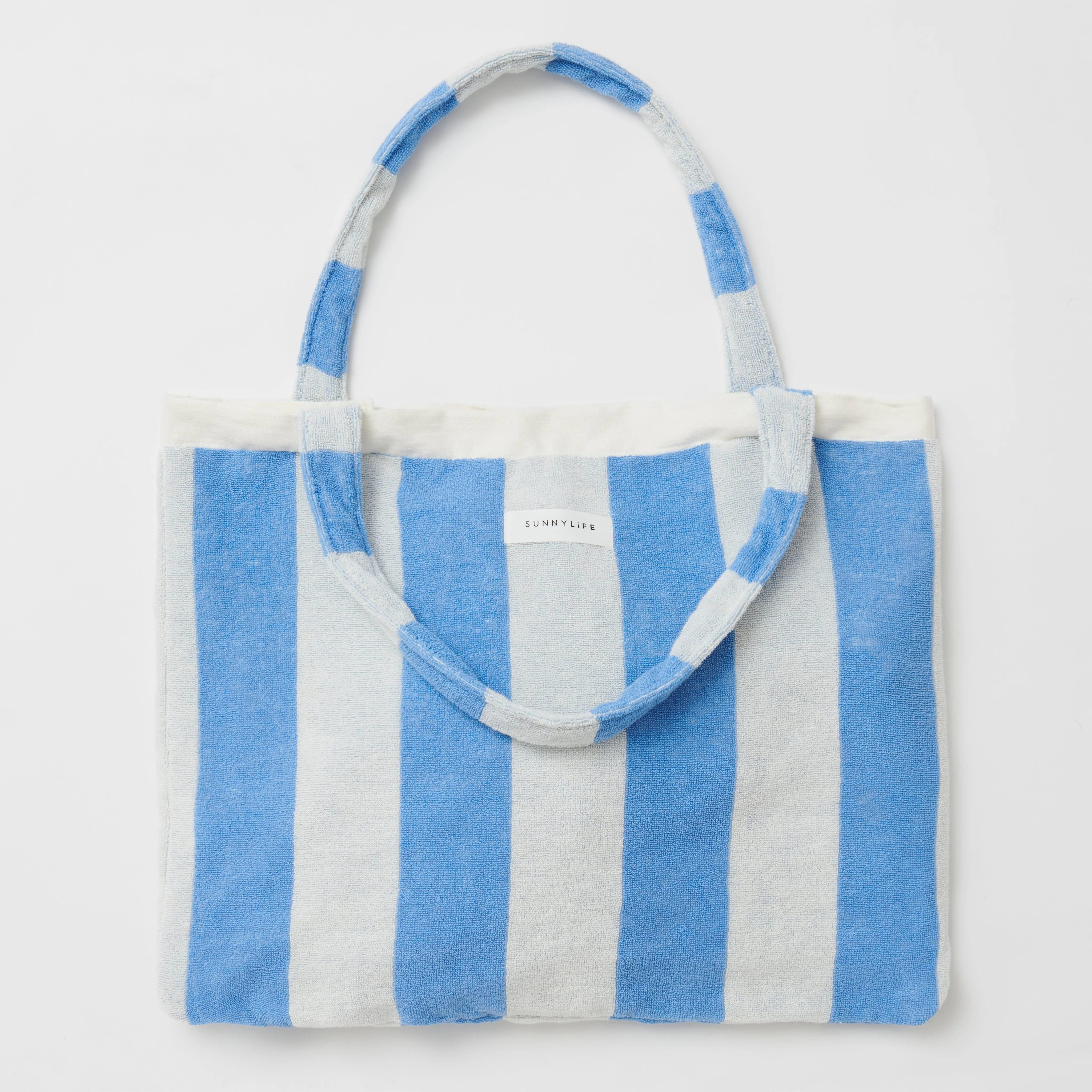 Beach Towel 2-in-1- Tote Bag Le Weekend Mid Blue Cream sold by Sunshine Tienda