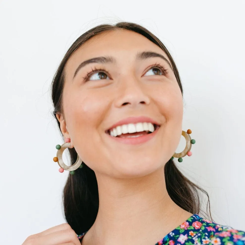 Rainbow Bead Hoops sold by Sunshine Tienda product image thumbnail 3