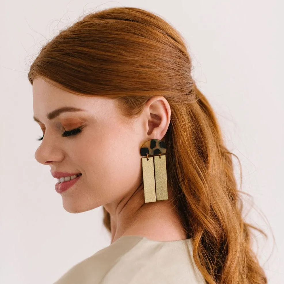 Gold Metallic Sunrise Dangle Earrings sold by Sunshine Tienda