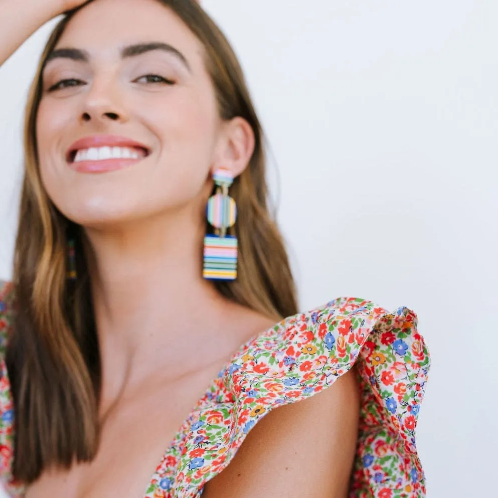 Rainbow Striped Harbor Earrings sold by Sunshine Tienda product image thumbnail 3