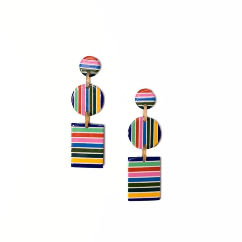 Rainbow Striped Harbor Earrings sold by Sunshine Tienda
