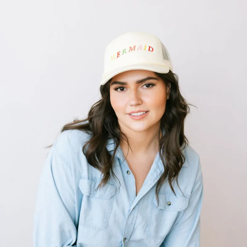 Mermaid Embroidered Trucker Hat sold by Sunshine Tienda