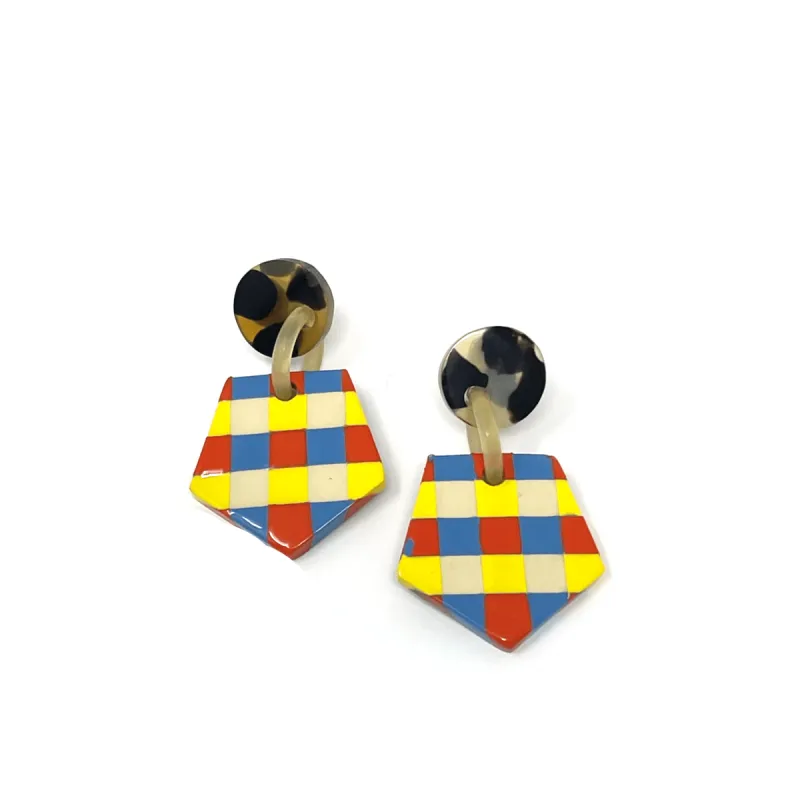 Small Plaid Anchor Earrings sold by Sunshine Tienda