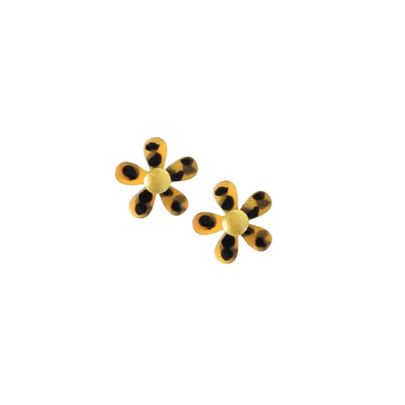 Tortoise Flower Earrings sold by Sunshine Tienda