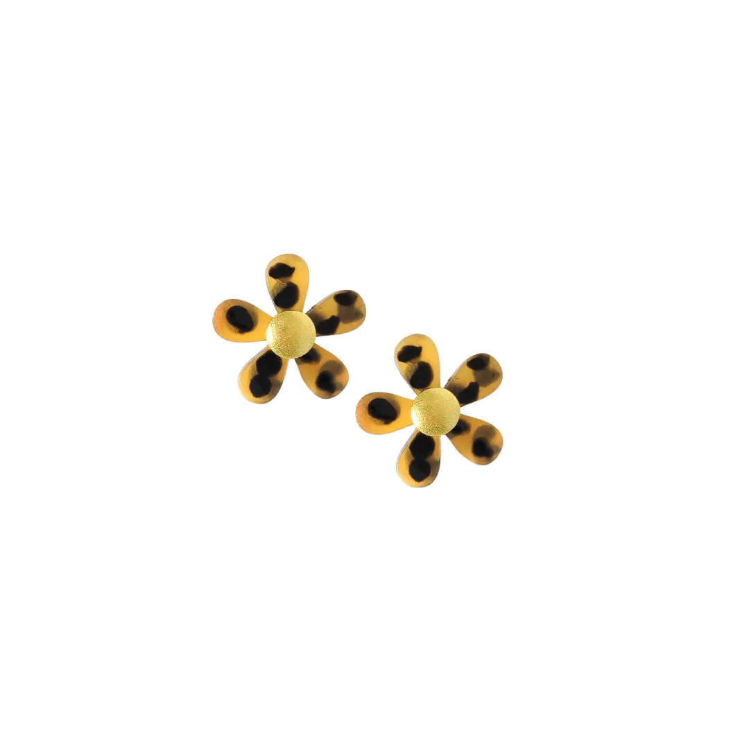 Tortoise Flower Earrings sold by Sunshine Tienda