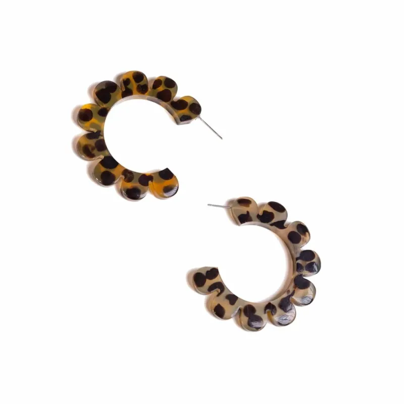 Tortoise Flower Outline Hoops sold by Sunshine Tienda