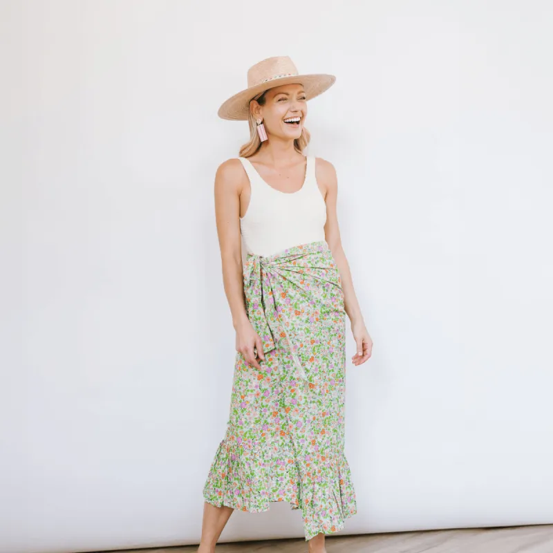 Key Lime Flower Vienna Sarong sold by Sunshine Tienda