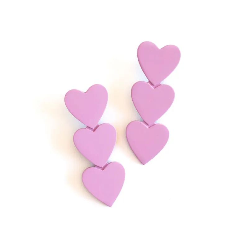 Matte Pink Heart Earrings sold by Sunshine Tienda
