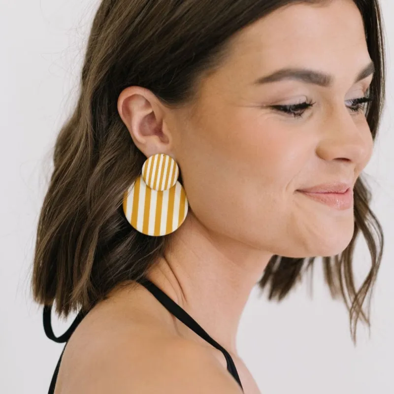 Barton Stripe Circle Earrings sold by Sunshine Tienda