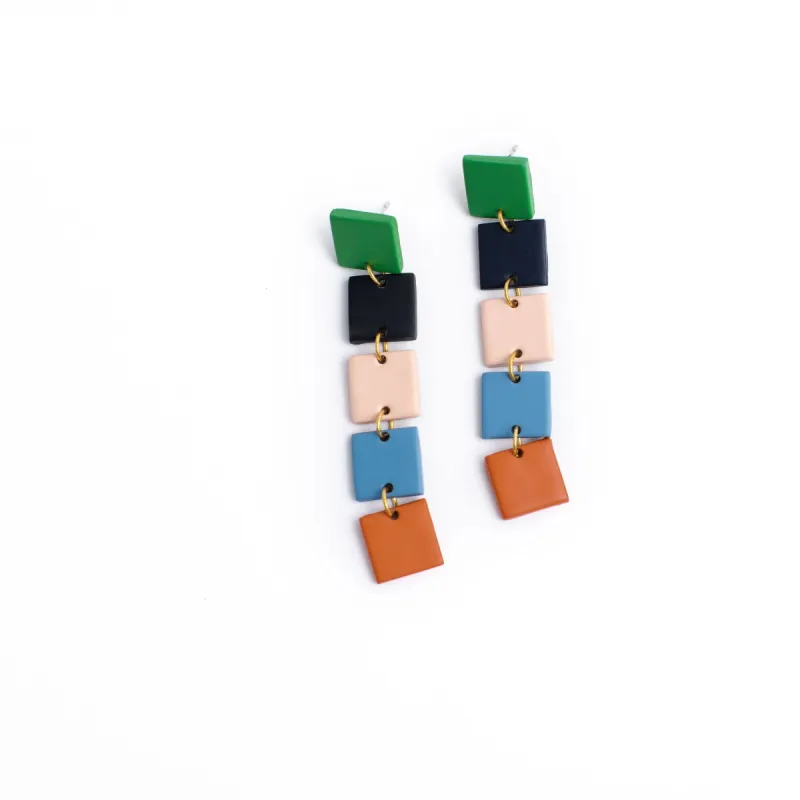 Rainbow Square Drop Earrings sold by Sunshine Tienda