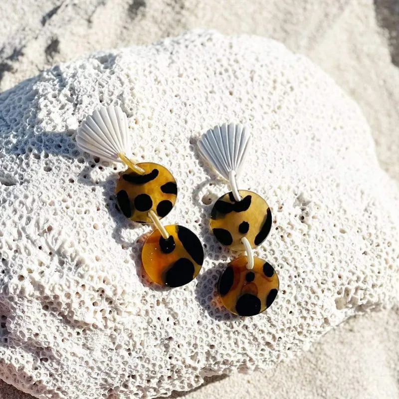 Tortoise Seashell Drop Earrings sold by Sunshine Tienda