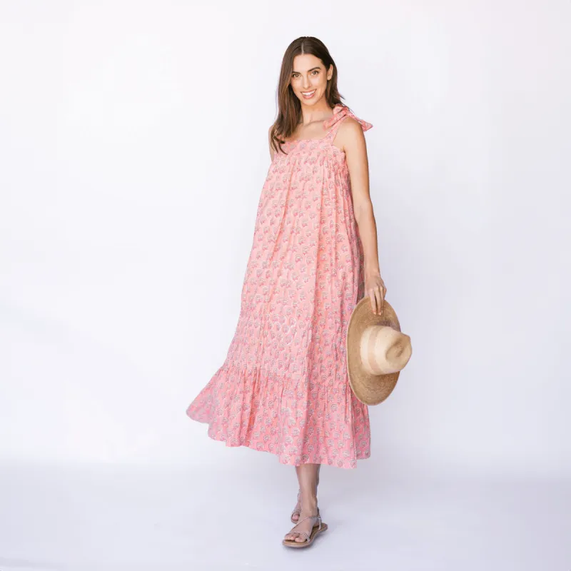 Coral Rock Flower Florence Dress sold by Sunshine Tienda